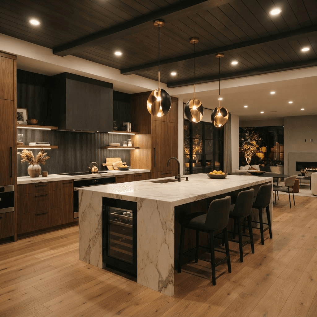 Example recessed and pendant lighting project