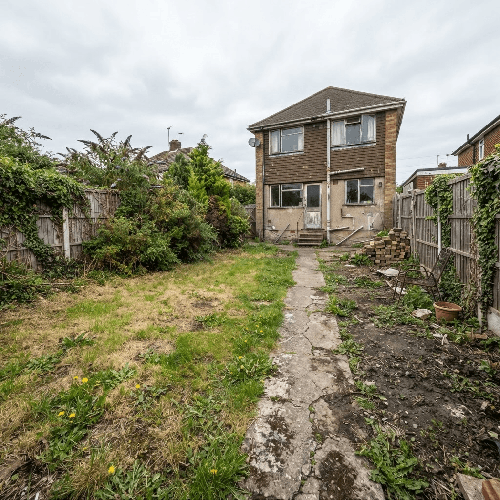 Sample backyard before landscape redesign